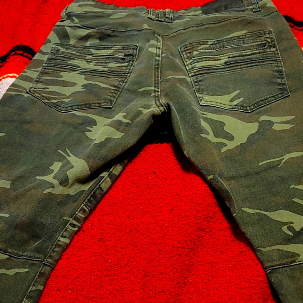 Nick danger camo moto skinny jeans size 30